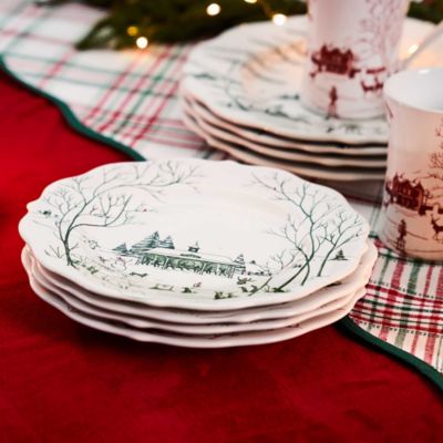 Country Estate Winter Frolic Dessert Salad Plate, Evergreen