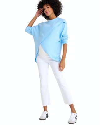 Let Loose Crossover Long Sleeve Maternity Nursing Knit Sweater