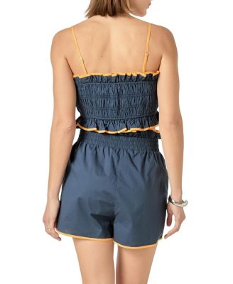 Women's Cropped Top with Colorblock Binding