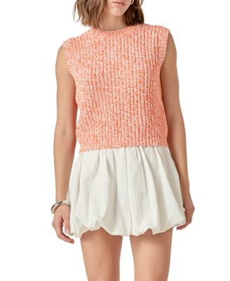 Women's Sleeveless Ribbed Knit Sweater