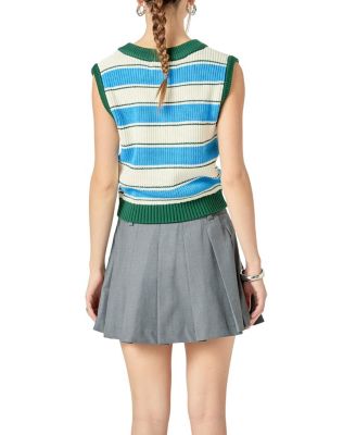Women's Wide Stripe Sleeveless Knit Top