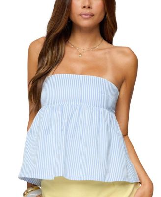 Maddie Strapless Striped Babydoll Top