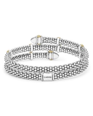 18K Yellow Gold & Sterling Silver Caviar Lux Diamond Beaded Wrap Bracelet