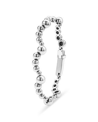 Sterling Silver Caviar Bubbly Beaded Scallop Bracelet