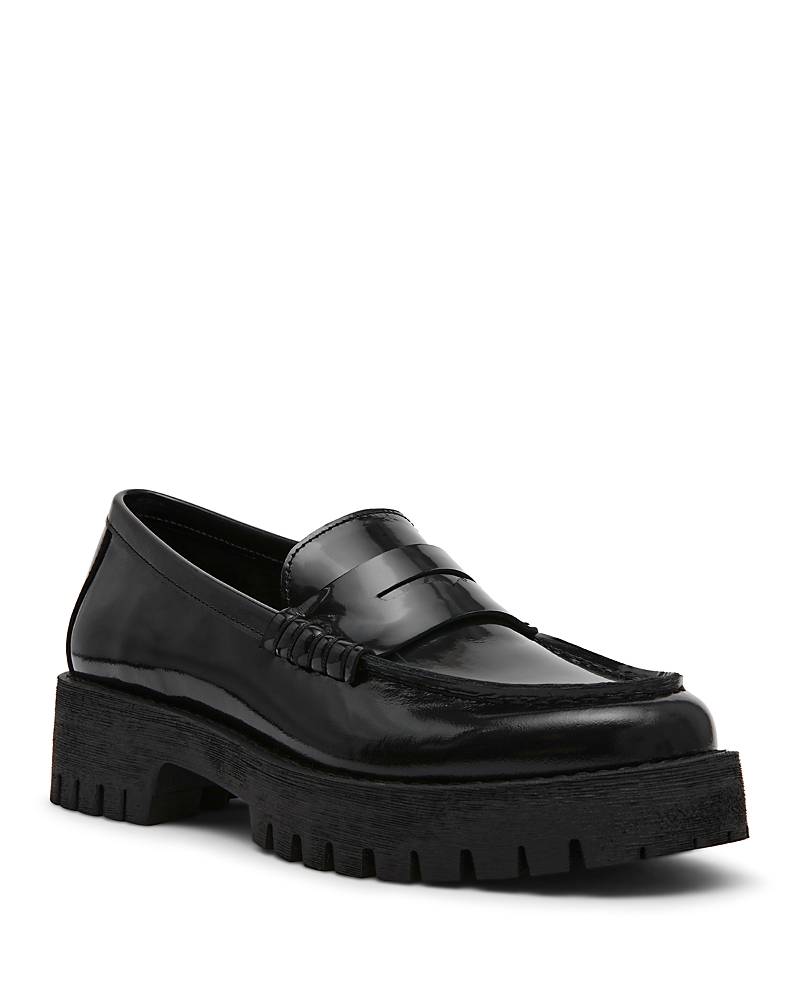 Steve Madden Langsten Platform Penny Loafer In Black