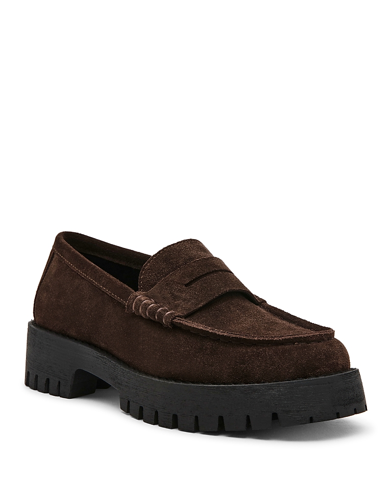 Steve Madden Langsten Platform Penny Loafer In Brown