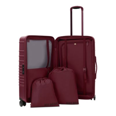 The Medium Check in Roller Suitcase - Burgundy