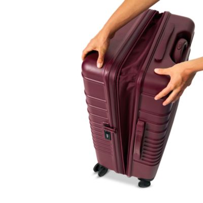 The Medium Check in Roller Suitcase - Burgundy