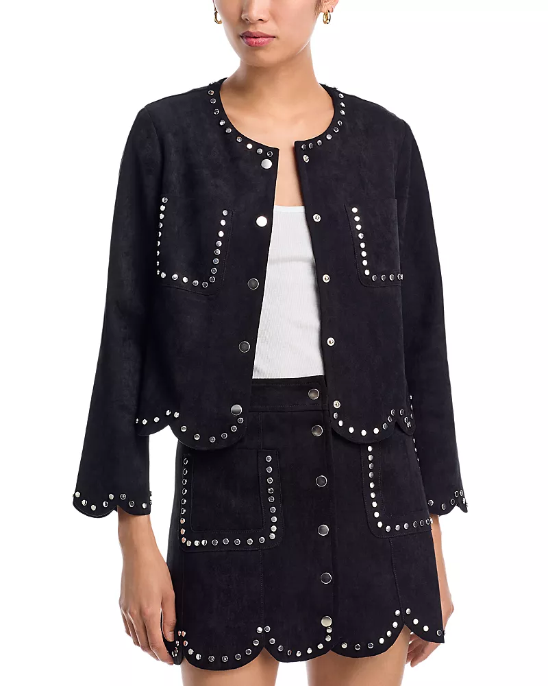 Aqua Faux Suede Jacket - Exclusive