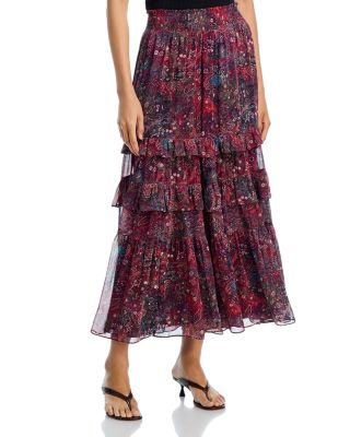 Paisley Tiered Boho Maxi Skirt - Exclusive