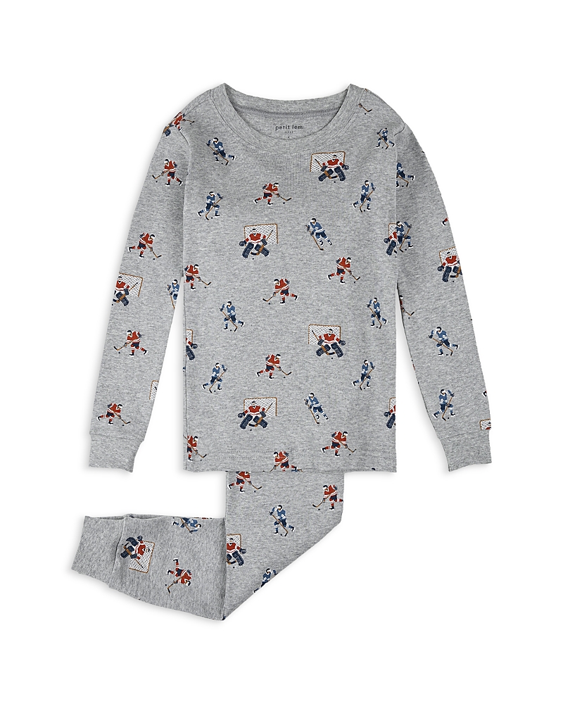 Petit Lem Boys' Hockey Players Print Pajama Set - Big Kid In Animal Print