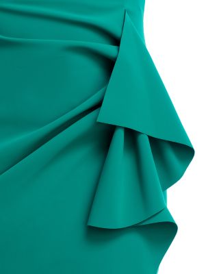 Wang 3/4 Sleeve Side Ruffle Dress