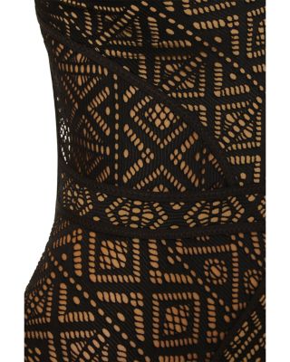 Crochet Plunge One Piece Swimsuit