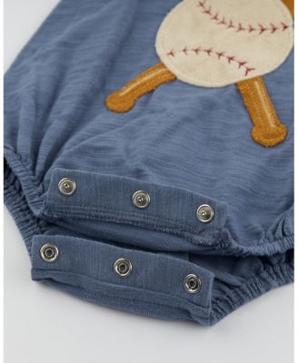 Boys' Slub Bubble - Baseball Applique - Baby