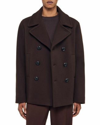 Sandro Wool Blend Pea Coat | Bloomingdale's
