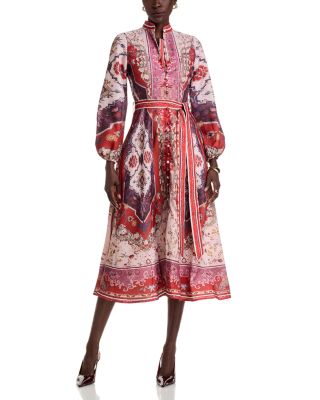 Mandarin Collar Midi Dress