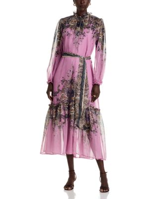 Ruffle Neck Midi Dress