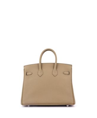 Birkin 25 Handbag Brown Togo with Palladium Hardware