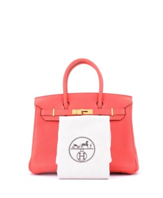 Birkin 30 Handbag Pink Clemence with Gold Hardware
