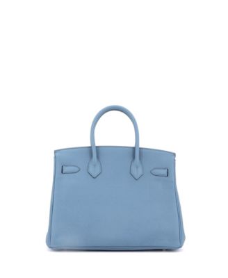 Birkin 35 Handbag Blue Togo with Palladium Hardware