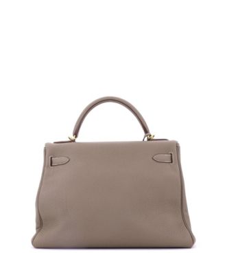 Kelly 32 Handbag Grey Togo with Gold Hardware