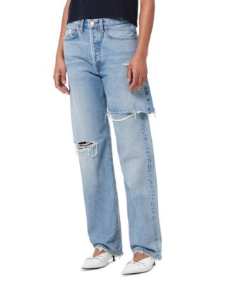 Amryn Double Layer High Rise Straight Leg Jeans in Release
