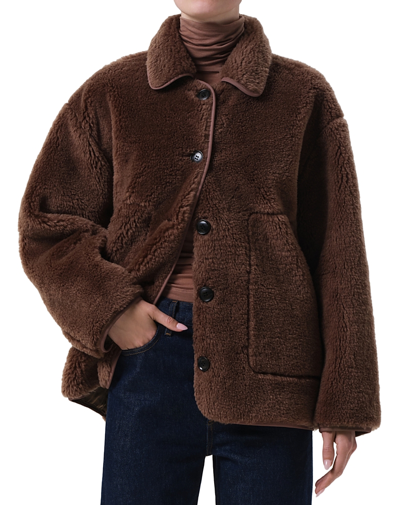 Citizen Of Humanity Citizens Of Humanity Astrid Sherpa Jacket In Burgundy