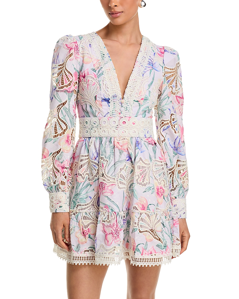 PatBO Amaryllis Lace Trim Dress