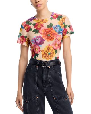 Floral Mesh Short Sleeve Tee - Exclusive