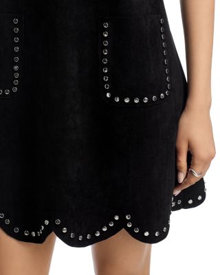 Faux Suede Scalloped Shift Dress - Exclusive