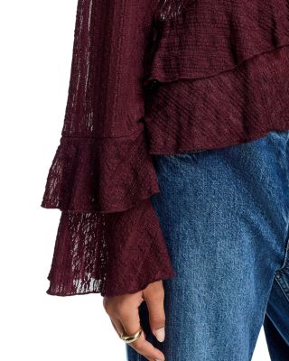 Mock Neck Ruffled Top - Exclusive
