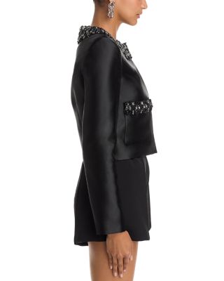 Taffeta Embellished Trim Jacket