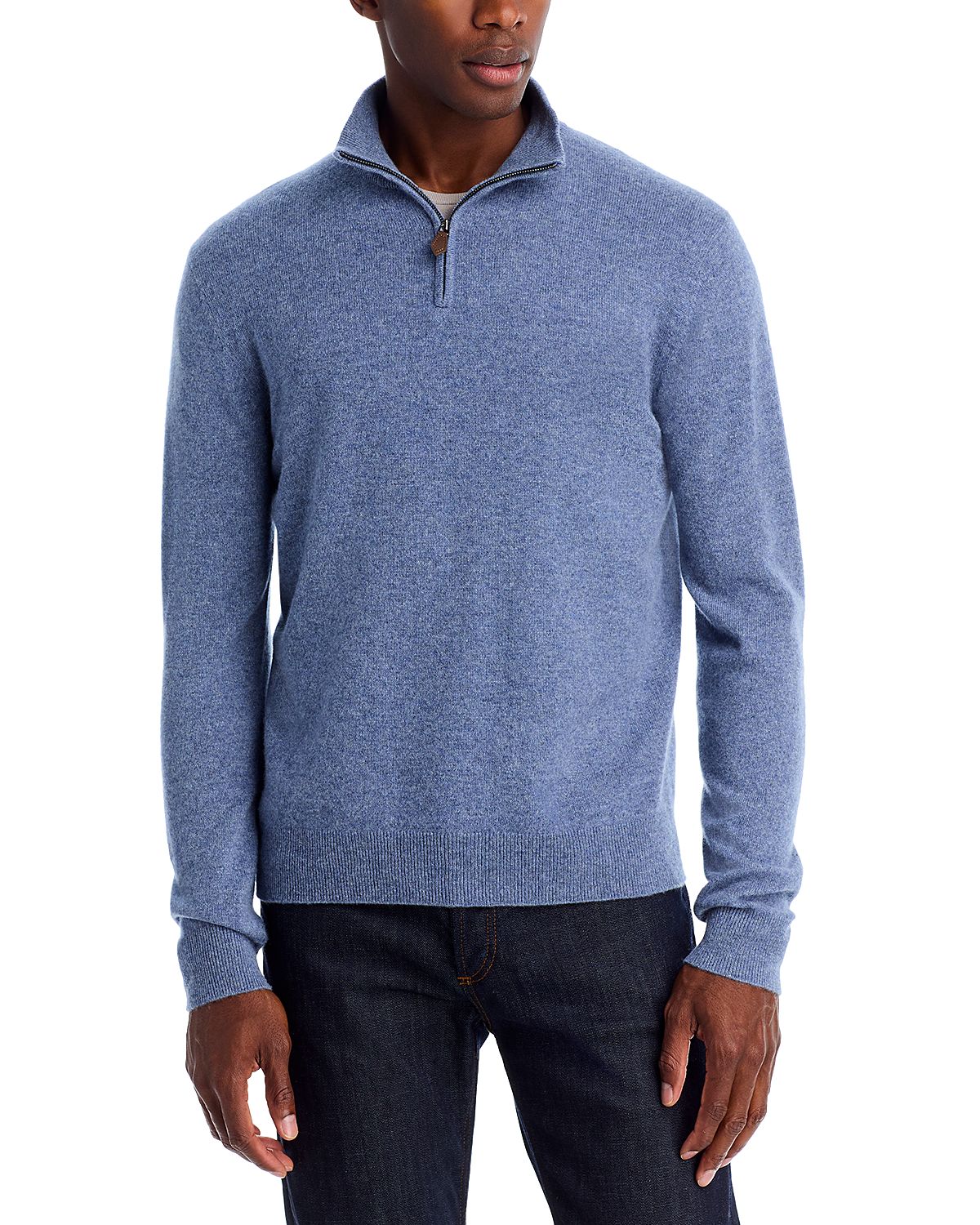 The Men's Store at Bloomingdale's Black Twist Cashmere Quarter Zip Sweater - Exclusive