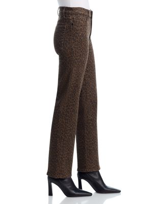 Le Sleek Straight High Rise Jeans in Leopard