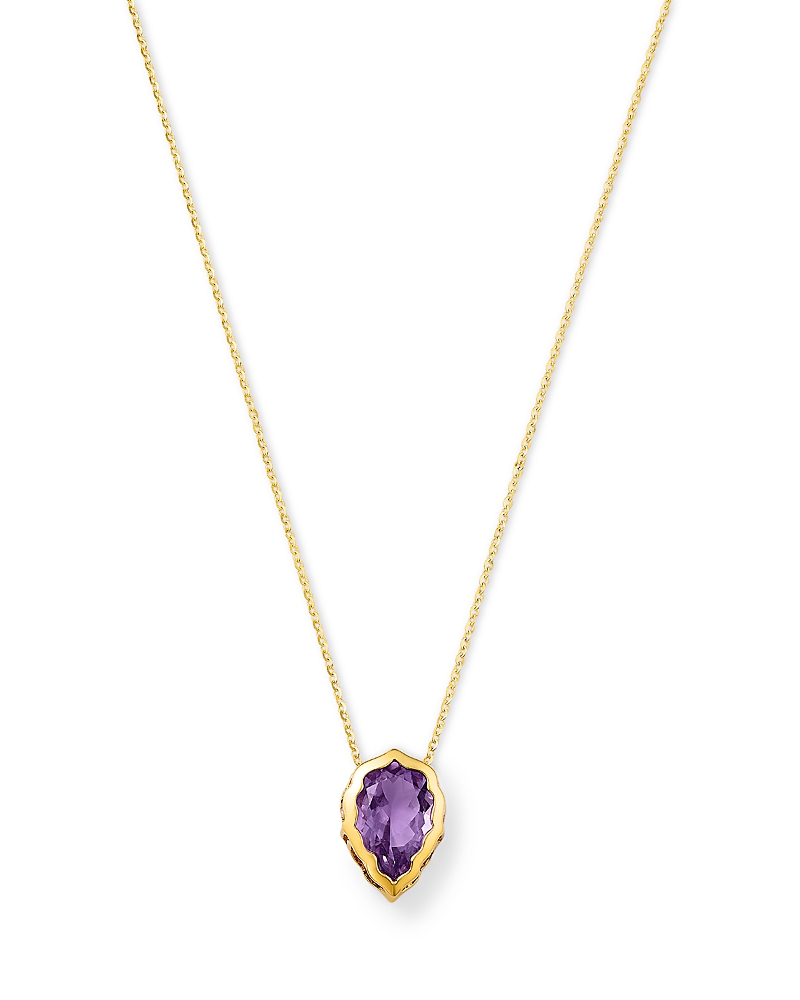 Bloomingdale's Fine Collection Amethyst Pear Pendant Necklace in 14K Yellow Gold, 16