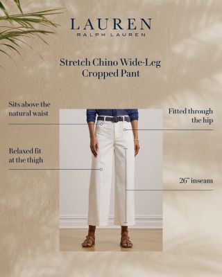 Stretch Chino Wide Leg Cropped Pants