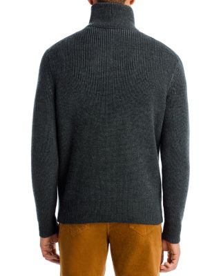 Merino Wool Ribbed Quarter Zip Sweater - Exclusive