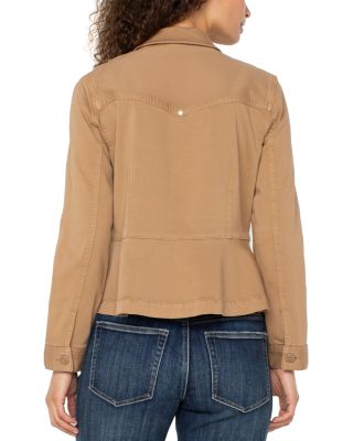 Peplum Hem Trucker Jacket