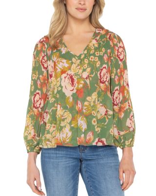 Floral Print V-Neck Top
