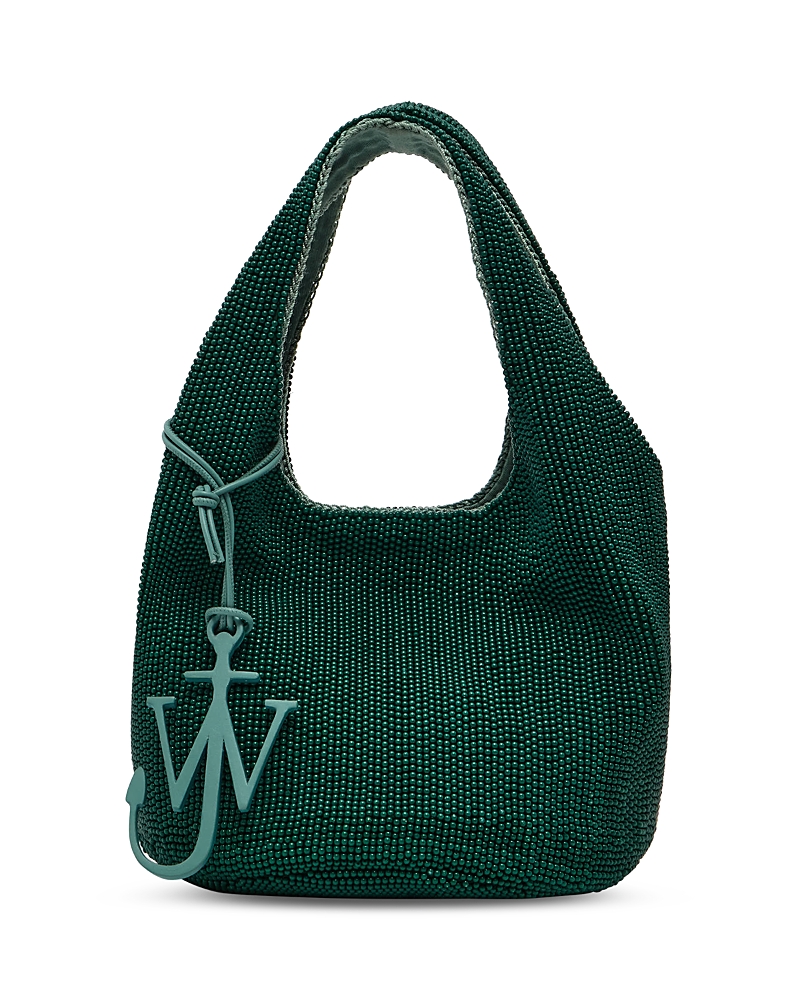 Jw Anderson Mini Beaded Shopper Tote In Green