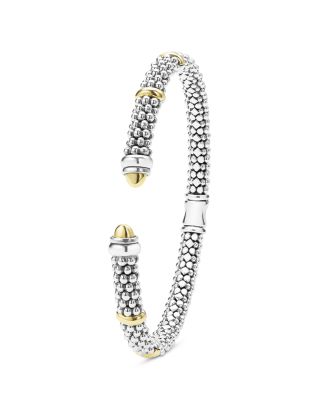 18K Yellow Gold & Sterling Silver Signature Caviar Versa Cuff Bracelet