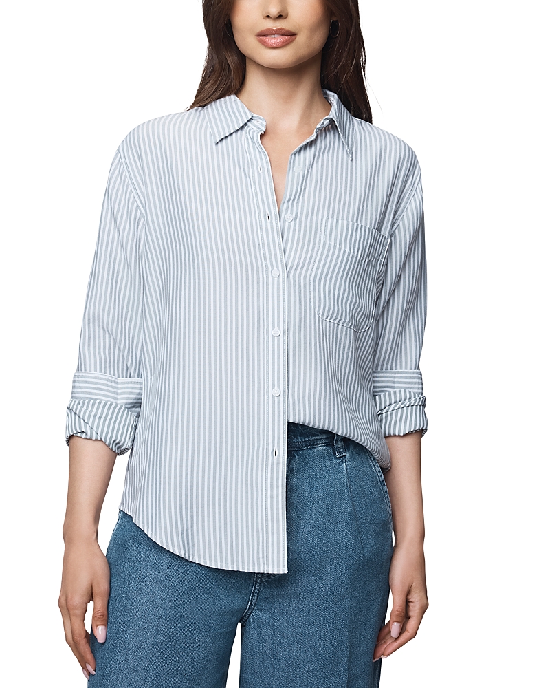 Splendid Kenna Stripe Relaxed-fit Button-up Shirt In Blue