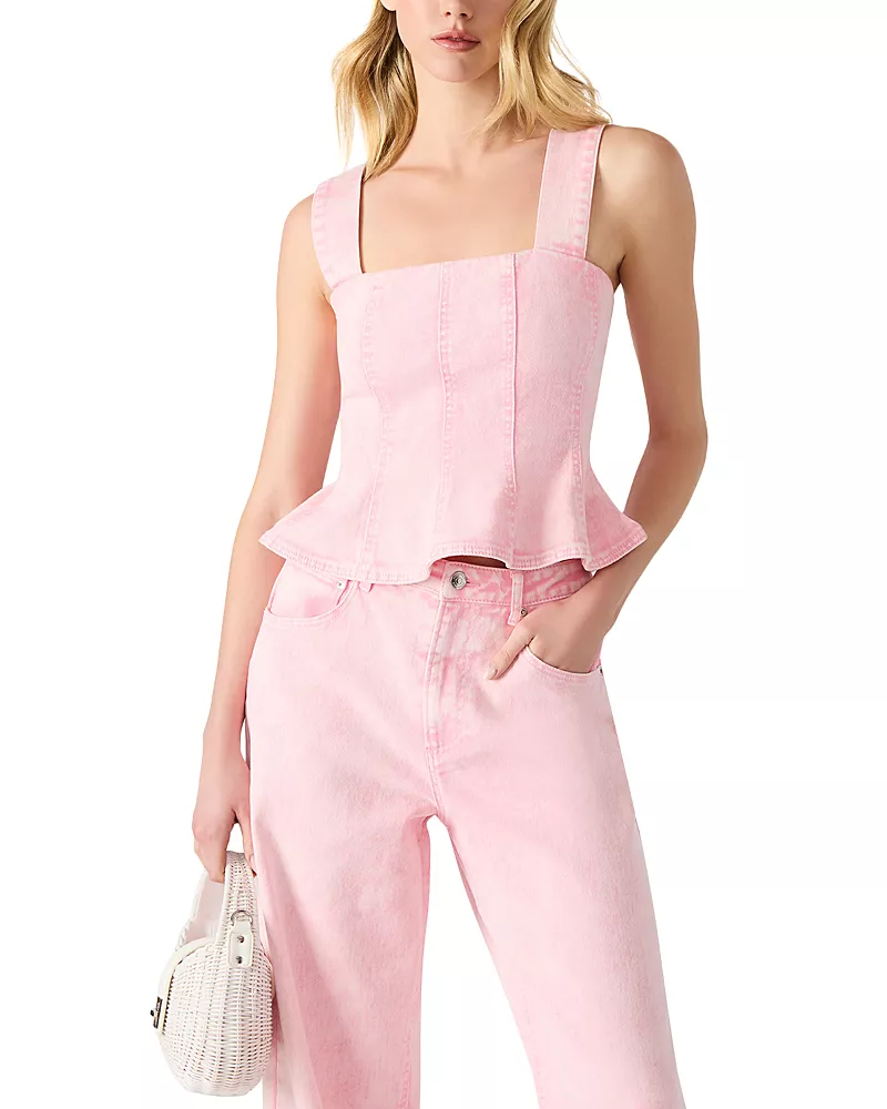 Steve Madden Denim Peplum Top