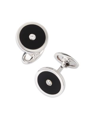 Diamond and Onyx Round Cufflinks