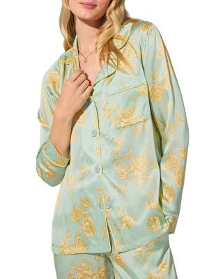 Silk Rose Print Pajama Set