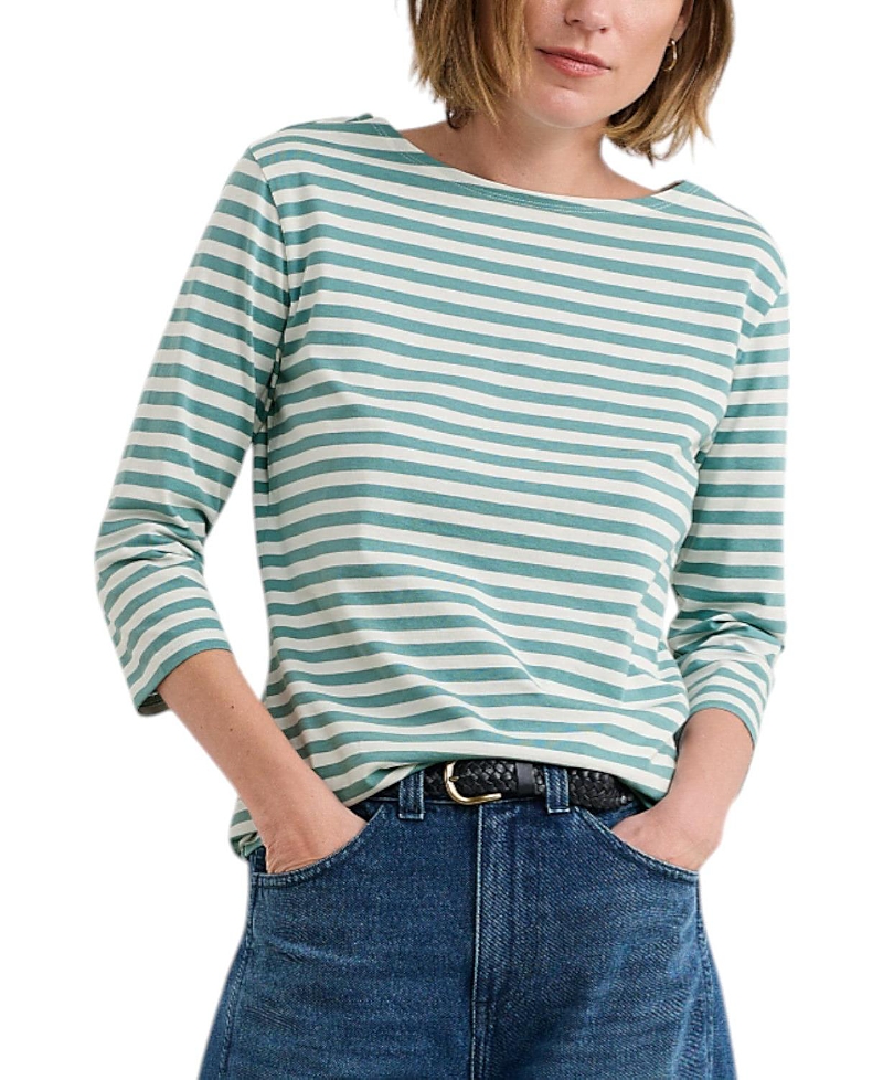 Seasalt Cornwall Sailor Stripe Organic Cotton Top In Multi