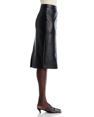 The Emberly Faux Leather Midi Skirt