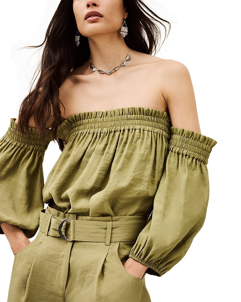 Ba&sh Dalila Elasticated Bustier Top In Green