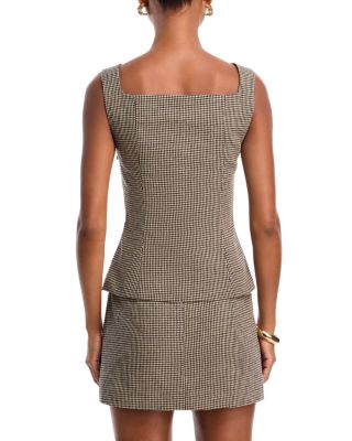 Houndstooth Square Neck Top