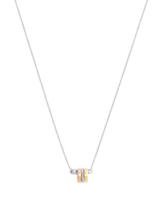 Signature Safety Pin Rondelle Pendant Necklace, 16"-18"